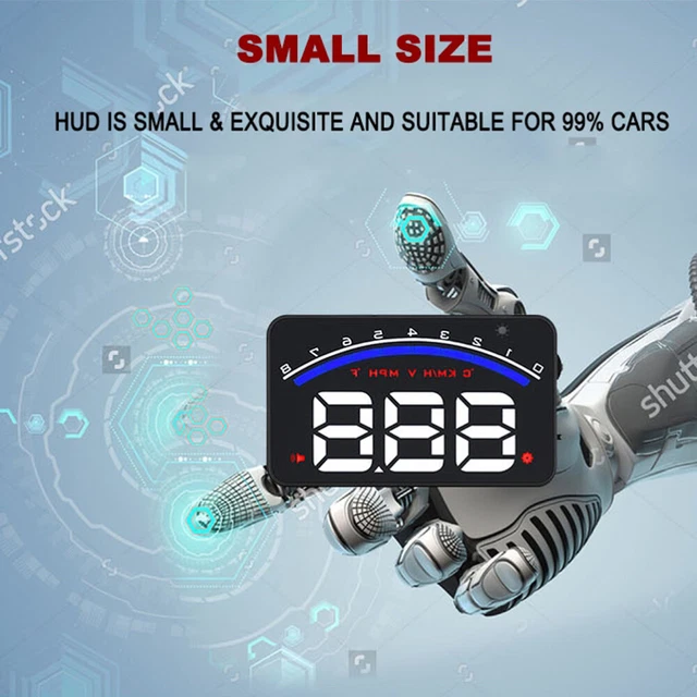 Display head up auto HUD tachimetro over promemoria temperatura acqua bassa tensione W
