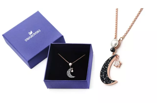 New Gift Box SWAROVSKI 5489534 Rose Gold Crystal Symbolic Moon Pendant Necklace