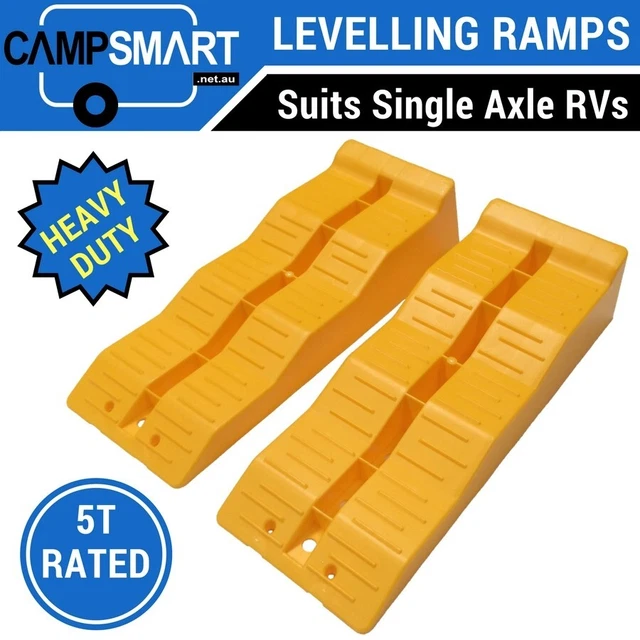 3 STEP LEVELLING Ramps for Single Axle Caravan, Camper Trailer, RV ...