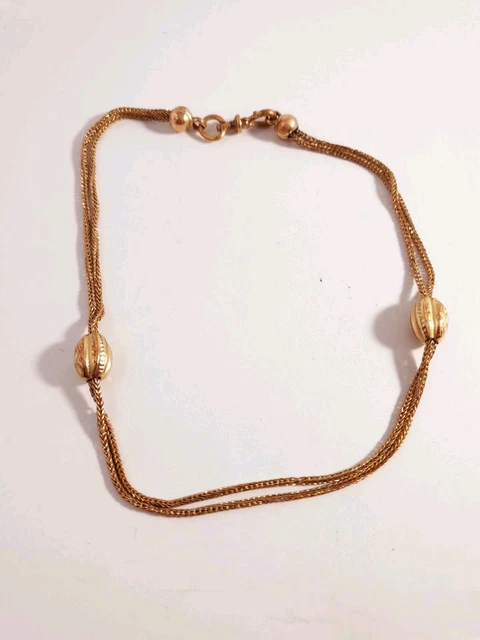 BELLE CHAÎNE DE MONTRE A GOUSSET ANCIENNE XIXème en Plaqué or / Longueur 31,5cm EUR 100,00