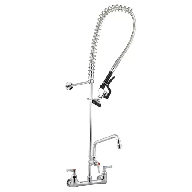 12" Commercial Pre-Rinse Kitchen Sink Faucet Pull Down Sprayer Mixer Tap Add-On 2