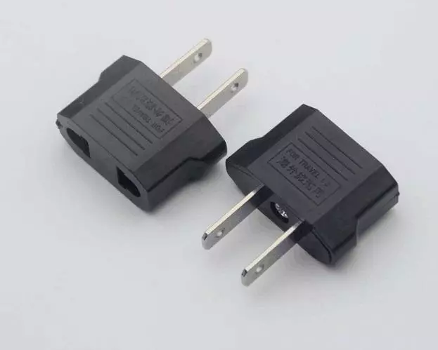 2X EU Europe to US USA Charger Plug Adapter European to American Converter