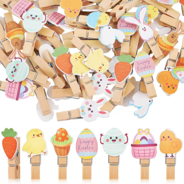 70 Pcs Cartoon-Clip Holz Büroklammern Fotoklemmen Fotoclips Bild