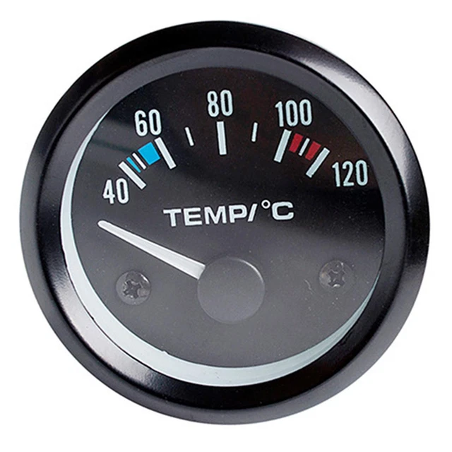 DriSentri Jauge de température de l'eau, 2 pouces 52 mm rond LED numérique 12 V universel jauge