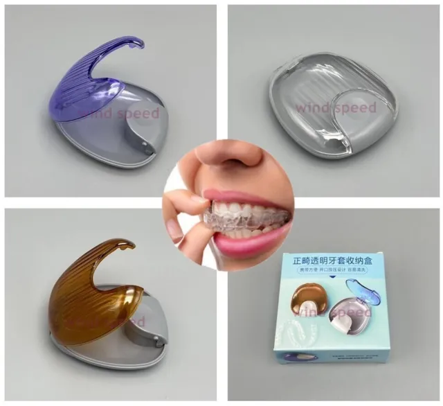 Dental False Teeth Orthodontic Retainer Case Portable Clear Denture Storage Box
