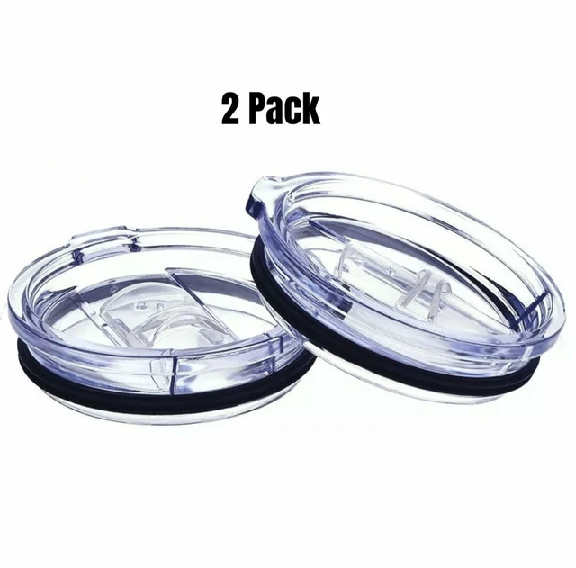 2 Pack 30 oz Clear Lids Tops for Yeti Rambler RTIC Ozark Trail Tumbler Straw Cup