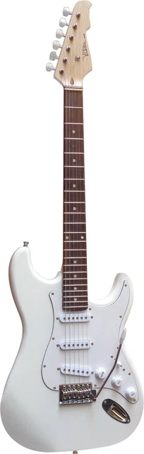 GUITARE E blanche GUITARE ELECTRO ELECTRIQUE AVERN FINGERBOARD KIT 45W AMPLIFICATEUR MICRO ENTRÉE 2