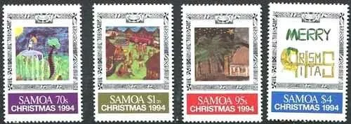 Timbres Religion Noël Samoa 796/799 ** (69095ED)