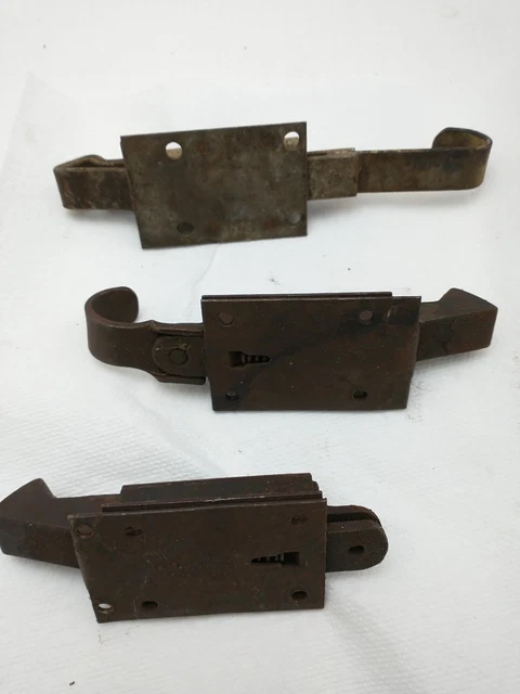 Vintage Barn Door Warehouse Door Latch Spring loaded Lot Of 3 2