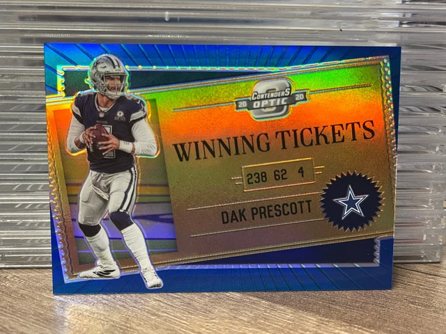2020 Contenders Optic Dak Prescott Blue Prizm Winning Tickets SP /99 Cowboys