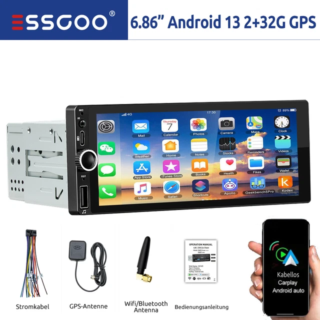 Autoradio 2 DIN 7 Pollici Con CarPlay Wireless E Android Auto, Touchscreen, Mirror Link, FM/AM/RDS, Telecamera Posteriore E Bluetooth Vivavoce