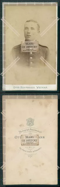 CDV Foto Soldat Portrait Uniform Weimar Thüringen
