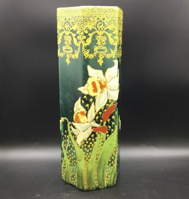 DAUM? VASE ANCIEN EN CRISTAL DECOR OISEAU INSECTE DORE FLEUR EMAILLE MONTJOYE 