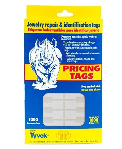 Jewelry Price Tags - Rectangle White (Package of 1000)