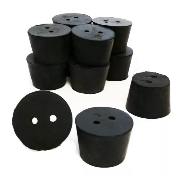 Rubber Stoppers, Size 7, 2-Hole.  Pack of 1-Pound.