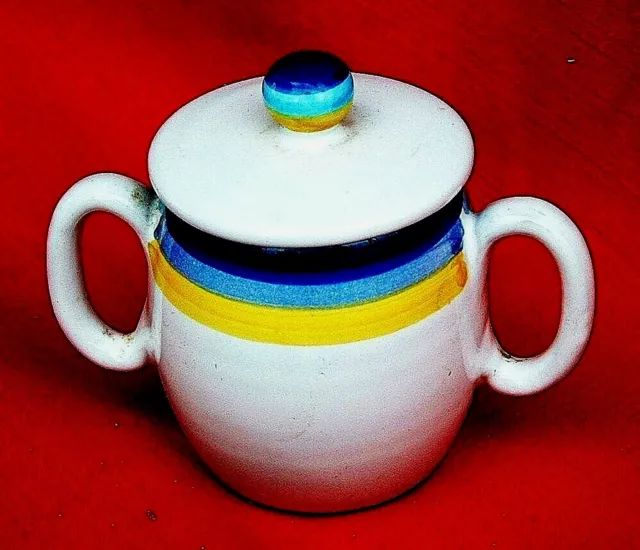 Deruta Ceramic Todi Sugar Bowl w Lid Majolica 10oz