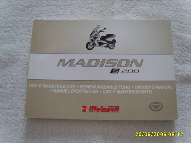 Malaguti Madison S200 Restyling Motore Piaggio Multilingue Originale Nuovo