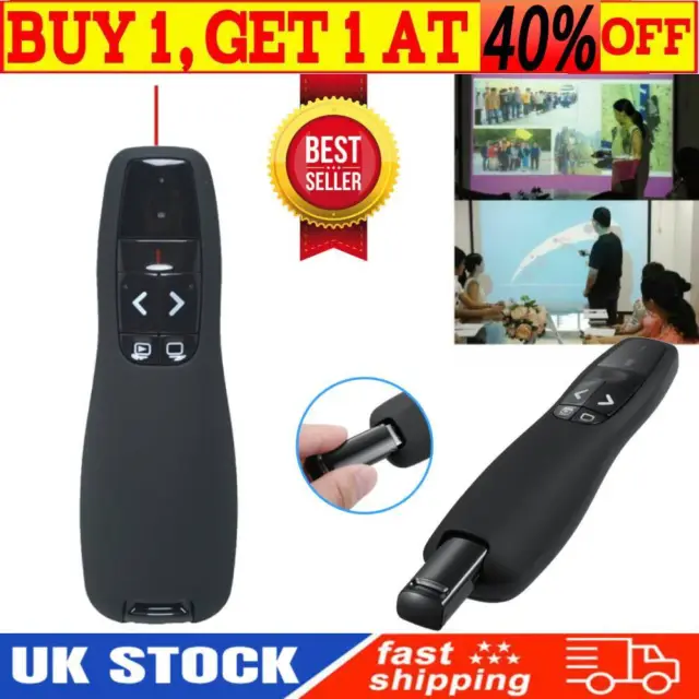 Wireless Presenter PowerPoint Mouse Clicker Laser Pointer Presentation Remote UK