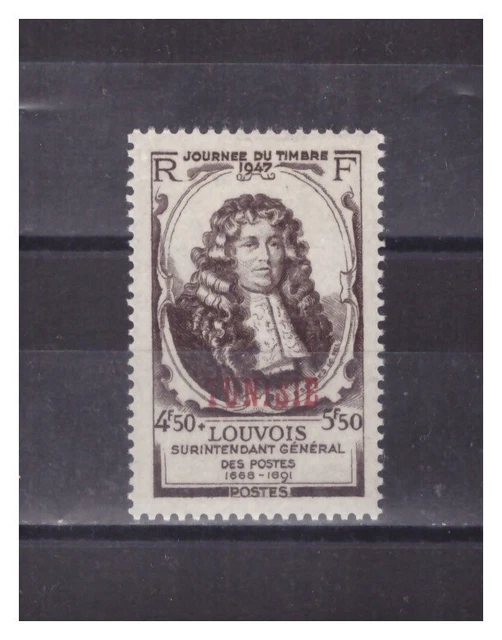 Tunisie   .  N° 311   . 4 F 50  + 5 F 50 .  Louvois    Neuf .  * .Superbe .