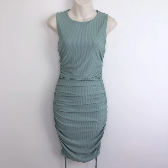 KOOKAI SLEEVELESS BODYCON Dress. Size 1. Cut Out V. Ruched Sides, Dark  Blue/Navy $29.50 - PicClick AU