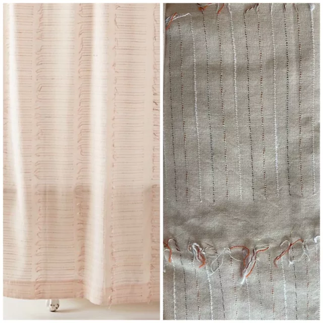 NEW Anthropologie Woven Libby Embroidered Pink Shower Curtain Boho Beautiful!