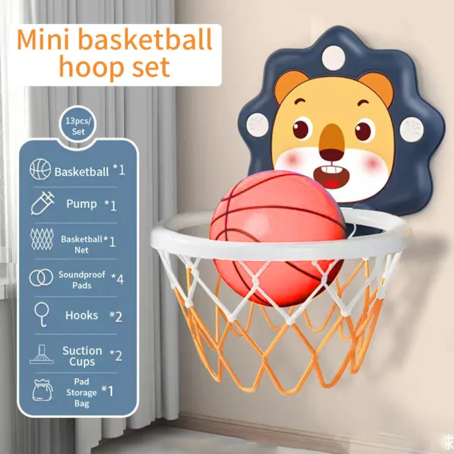 13pcs/Set Indoor Outdoor For Kids Basketball Hoop Sports Toy Wall Mount Foldable