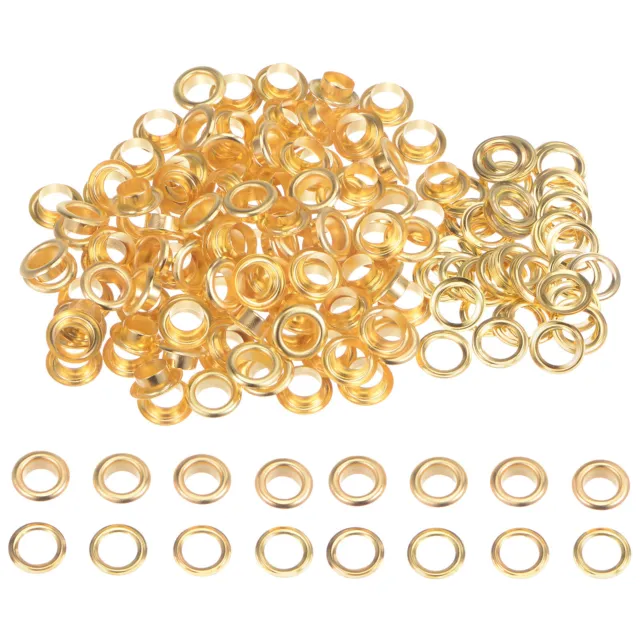 Ojales Redondos 100 Kits, Ollaos de 8mm de Metal con Arandelas, Dorado Tono