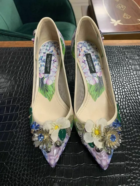 Dolce Gabbana Jeweled Bellucci Pumps Slipper Schuhe Mule Sandal Shoes Heels 35 3