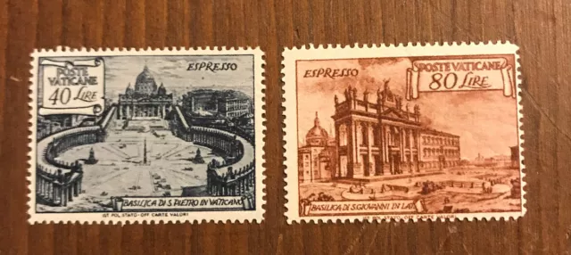 Vatican City Stamp Scott# E11-E12 St. Peter's Basilica 1949 MH OG