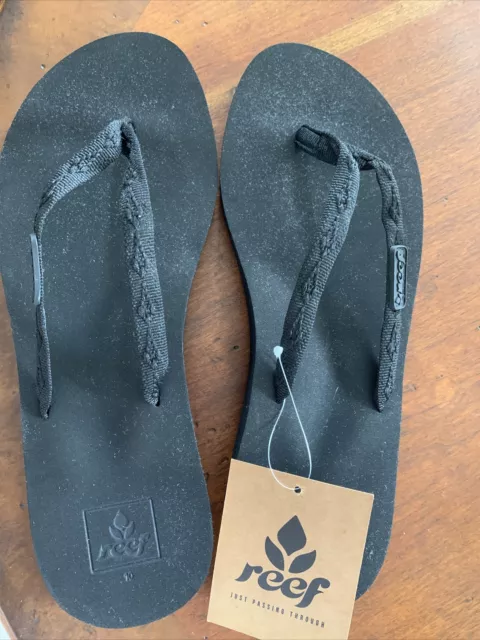 Reef womens flip flop ginger Size 10 Black On Black. New With Tags