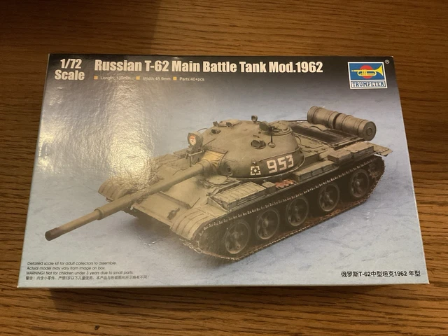EUR€ 20.00 - Trumpeter 07147 1/72 Scale Russian T-62 Main Battle Tank Mod 1972 Military Plastic Assembly Model Kit P839636