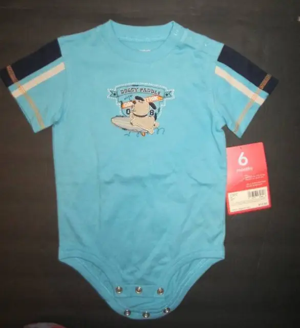 Carters Boys size 6 Months Cute baby Blues One piece Romper NWT