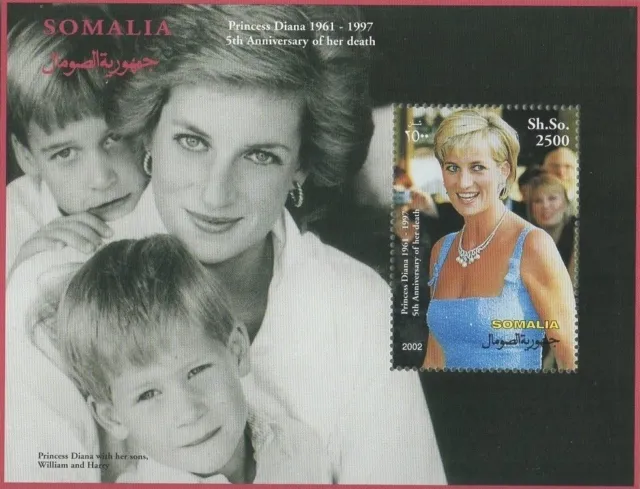 LADY DIANA 5th ANNIVERSARY OF DEATH WILLIAM AND HARRY SOMALIA MNH STAMP SHEET