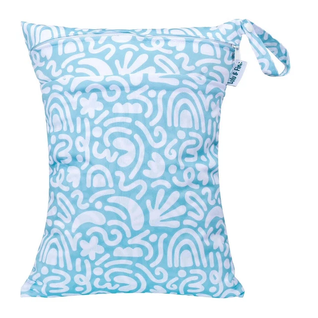 Lulu & Finn Abstract Nature Blue Print Medium Double Zip Wet Bag