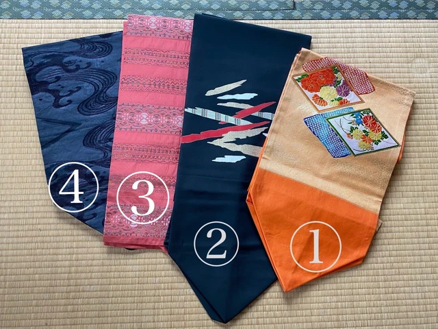 4SET Unused item Japanese Kimono Obi Collectibles kimono Kimetsunoyaiba Japan