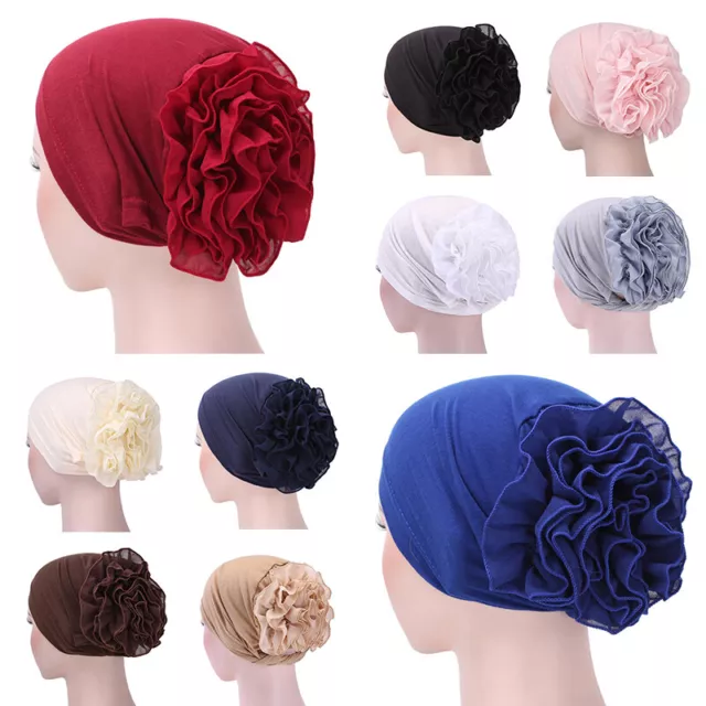 Cappello Musulmano Tinta Unita Cappello Fiore In Chiffon Cappello Turbante -