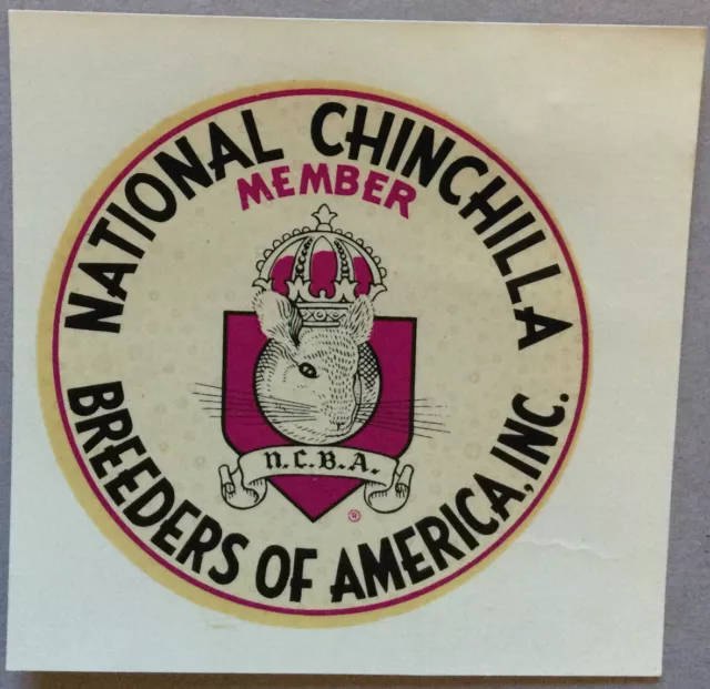 Vintage National Chinchilla Breeders Of America Decal, 3”