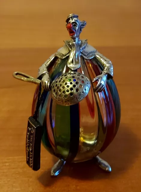 Clown con Schiumarola in Argento e Murano designer Vittorio Angini Pietro Sorini