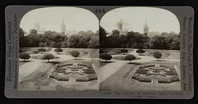 The grounds of Kilkenny Castle, looking northwest, Ireland Old Historic Photo