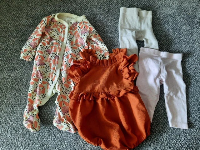 baby girl clothes 3-6 months bundle romper sleepsuit job lot outfits mixed