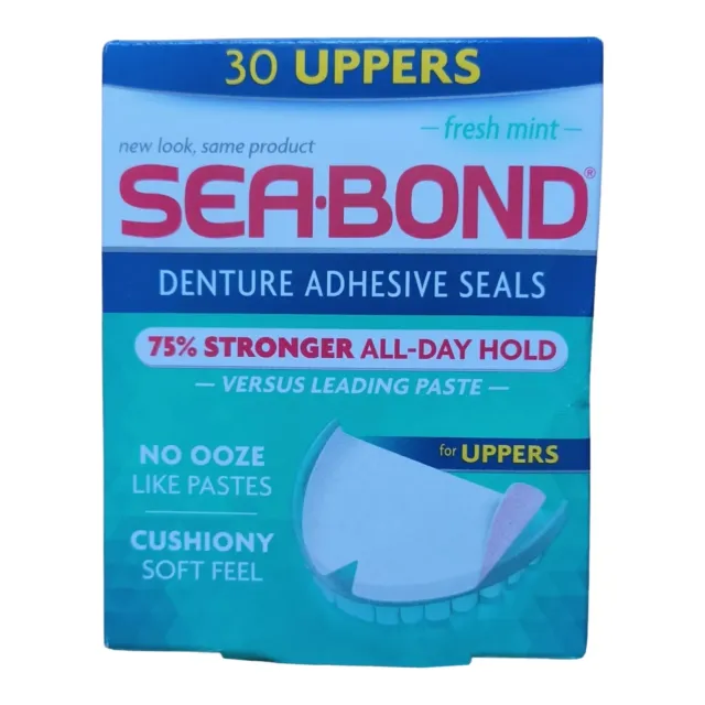 30 Sea Bond Secure Denture Upper Adhesive Seal Fresh Mint Zinc Free All Day Hold