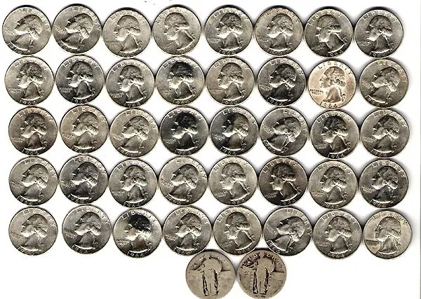 $10 Face  40 Washington Quarters All 1932 - 1964 90% Silver    Plus BONUS   NR