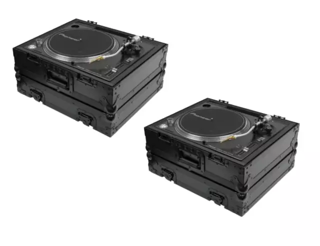 2x Odyssey Black Label Universal Case for Technics 1200 Style DJ Turntables