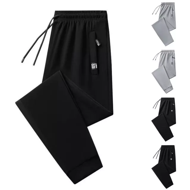 Summer Ice-Silk Pants Men Fashion Sweatpants Stretch Pants Elasticity Trousers