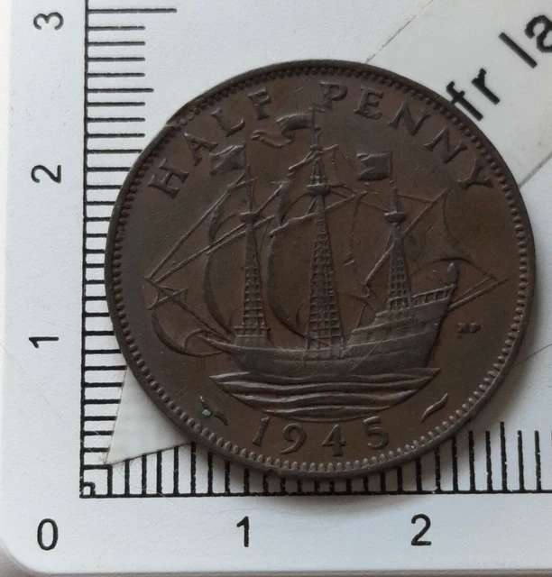 R16713 monnaie Angleterre UK Georges V half penny 1945