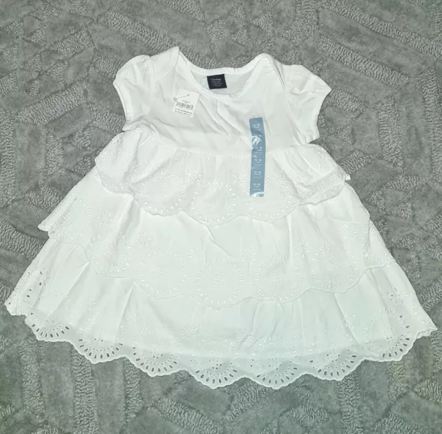 Baby Gap White Ra-Ra Dress with Nappy Pants Girls Size UK 12-18 Months BNWT