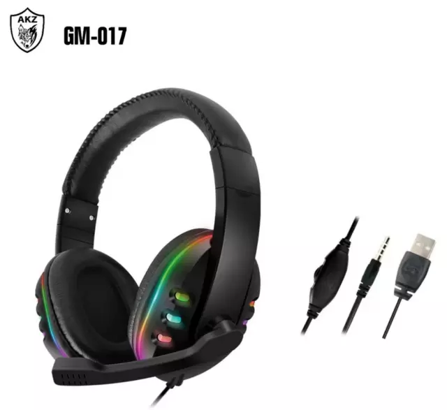 Cuffie Gaming Con Controllo Volume E Auricolare Microfono Per Ps4 Xbox One Pc 3