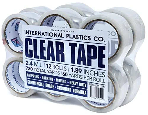 Heavy Duty Packing Tape Refill 1.88 Inch X 60 Yards 12 Rolls 3 Core Packing