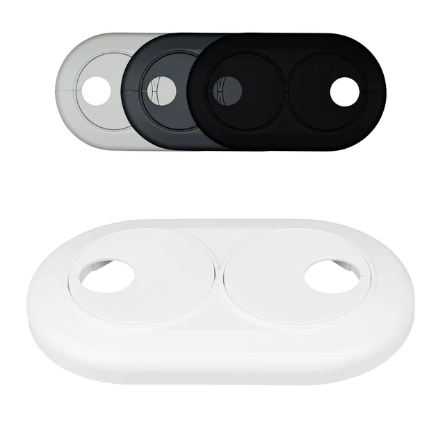 Doppelrosetten Altweiß Für Heizungsrohre | Rohrabdeckung 16mm Mit Variablem Abstand 35-55mm