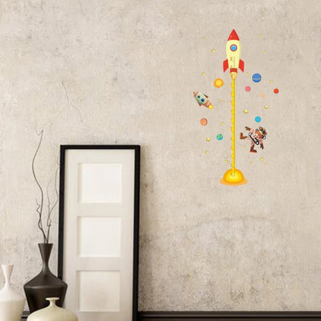 Dibujos animados animales medición de altura espacial pegatina de pared decoración del hogar diagrama regla decoración
